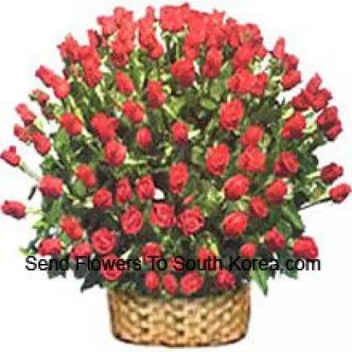 Huge Basket Of 200 Red Roses