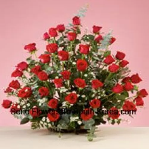 Cestino di 50 Rose Rosse