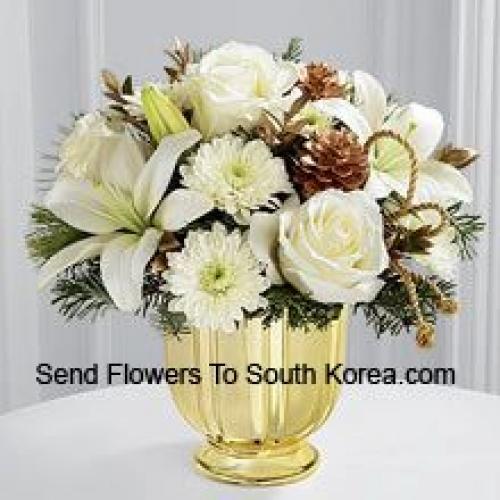 Splendid Arrangement of Lilies, Roses etc