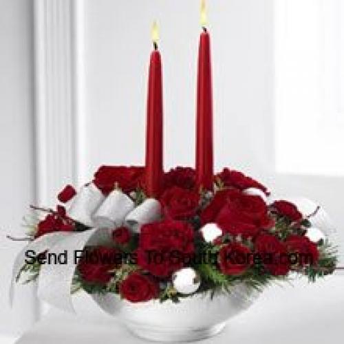 Elegant Festival Centerpiece with Candles